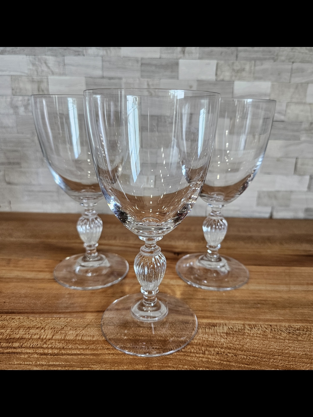 Spiegel Clear Ribbed Stem Wine Glasses - Set of 3